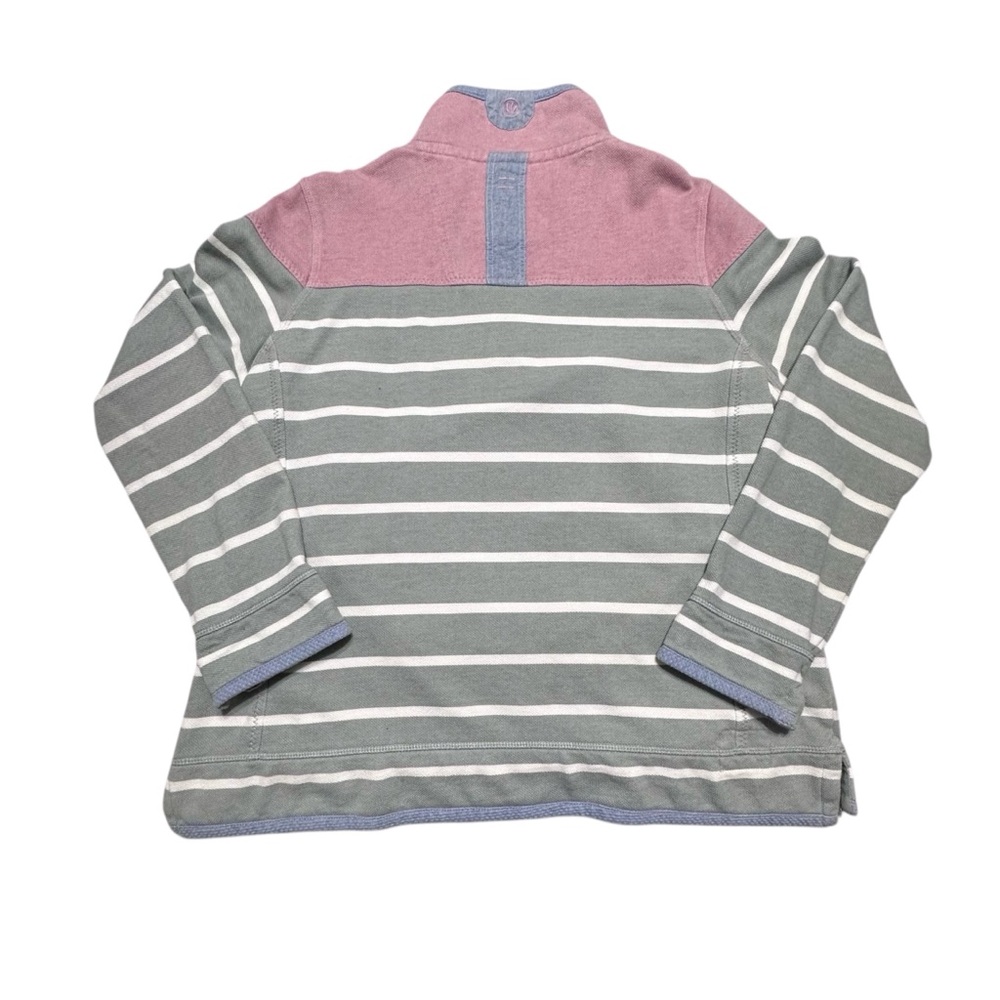 Fat Face The Airlie Women’s 1/4 Zip Pullover Eucalyptus Green Striped Top Sz.14 - Picture 3 of 13